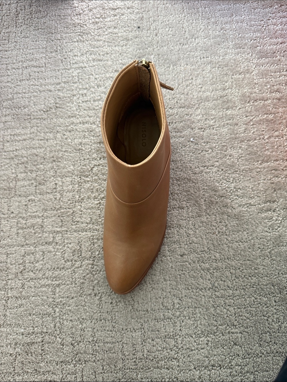 Nisolo Tan Leather Pointed Toe Ankle Bootie